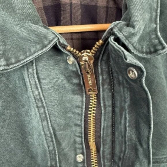 Vintage Carhartt Jacket Mens XL Green Canvas Cape Duster Lined Chore Coat USA - Picture 6 of 14